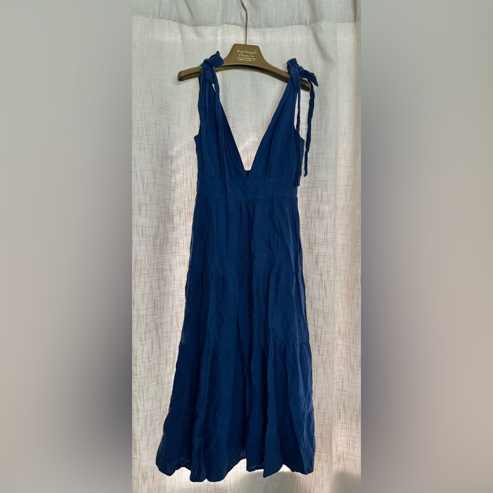House of Harlow 1960 Deep Blue Backless Tie-Strap Maxi Dress